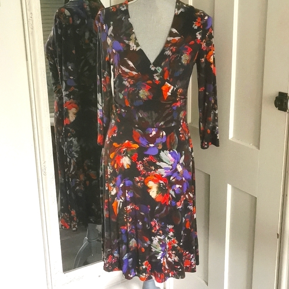 Lands End floral  cottagecore coadtal dress. Size 6-8. EUC